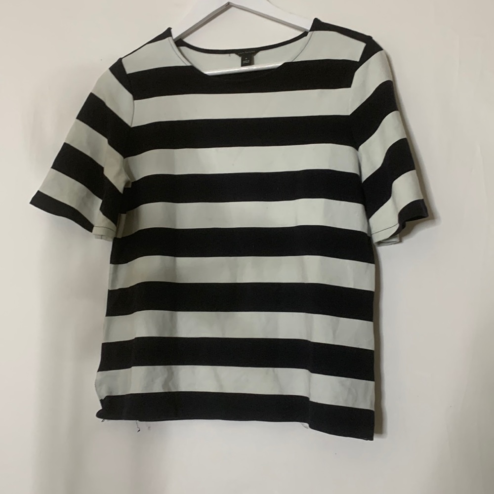 Ann Taylor Short Sleeve Tee Navy Sailor Stripe Size M